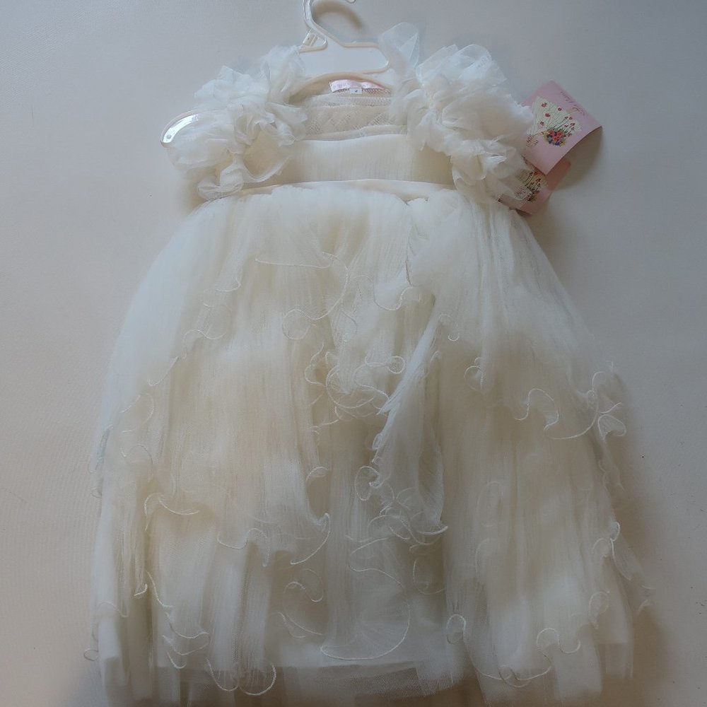NWT Baby Sweet Pattis Ivory white Layered Tulle Dress Sz 2